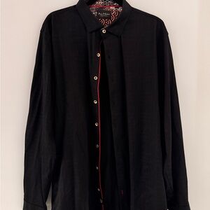 Au Noir Black Men's Casual Button Down Shirt